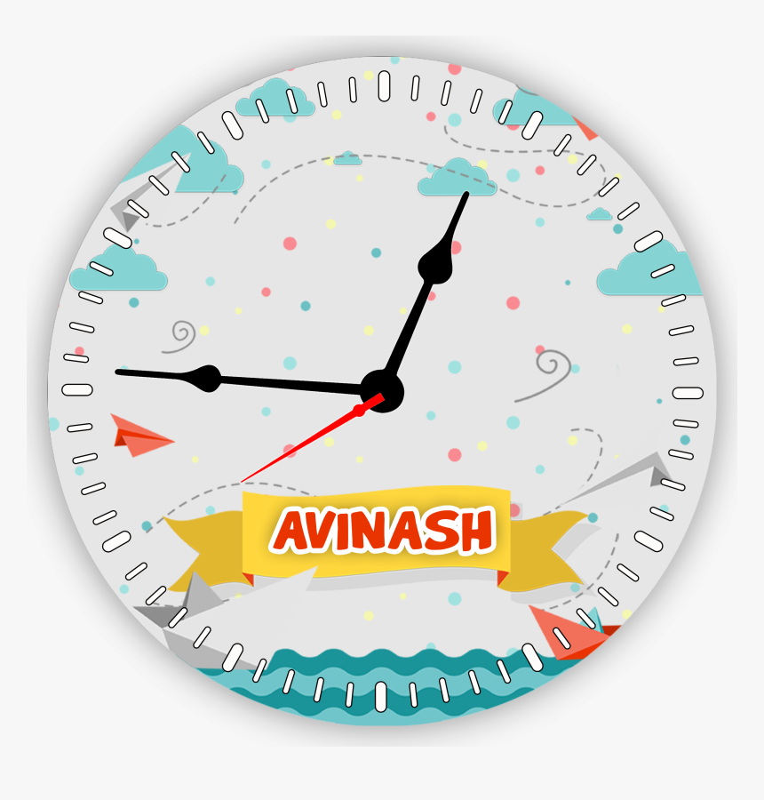 Funcart Paper Plane And Boat Theme Round Wall Clock"
 - Wall Clock, HD Png Download, Free Download