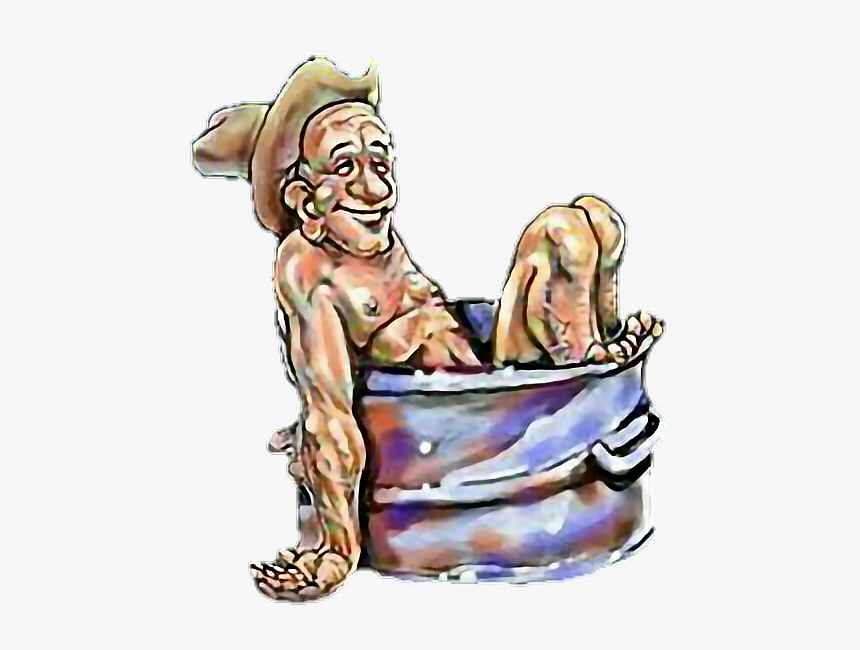 #hillbilly #redneck #bathtub #bathing #inbred #man - Redneck Bubble Bath Clipart, HD Png Download, Free Download