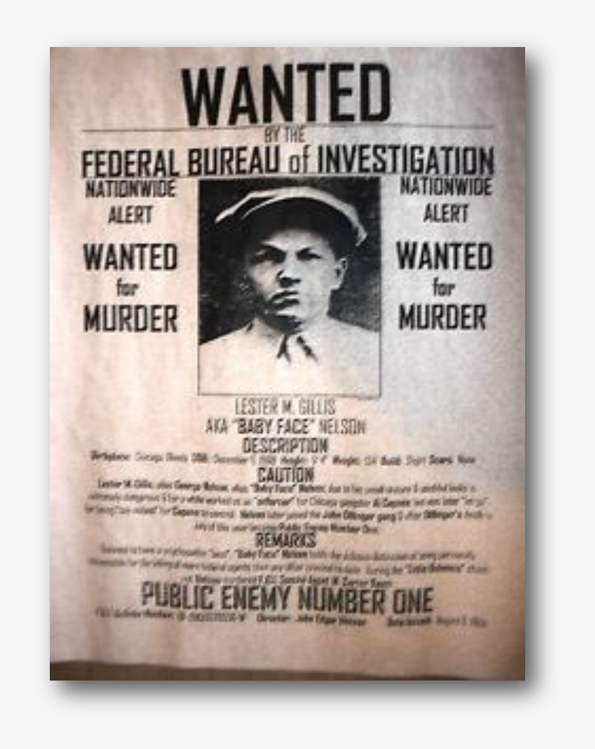 Baby Face Nelson - Wanted Poster Baby Face Nelson, HD Png Download, Free Download