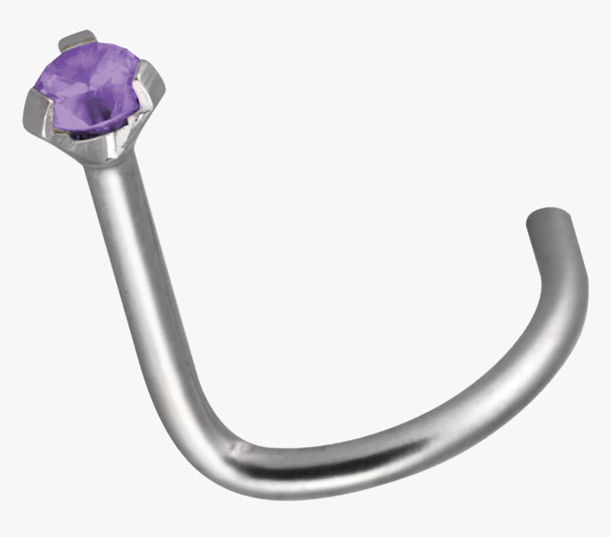 Titanium Nose Stud - Amethyst, HD Png Download, Free Download