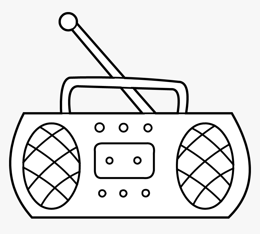Coloring Page Free Clip - Radyo Clipart Black And White, HD Png Download, Free Download