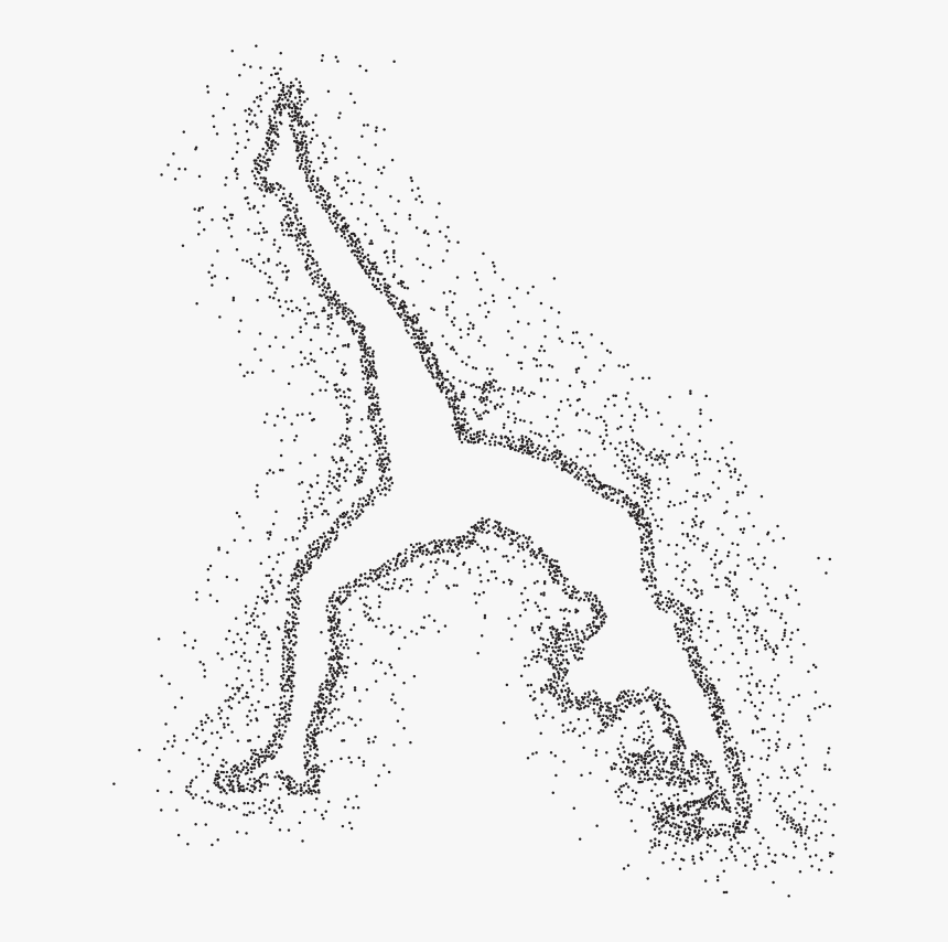 Particles Female Yoga Pose - Line Art, HD Png Download, Free Download