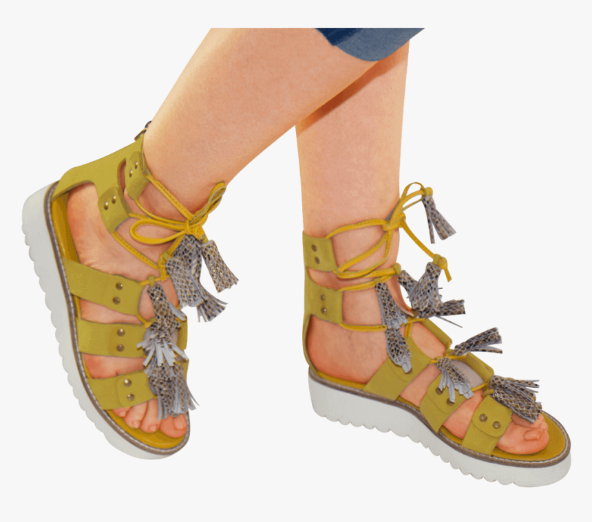 Sandals Celia 20 Nubuk Golden Glow Tassel Snake Dagget - Sandal, HD Png Download, Free Download