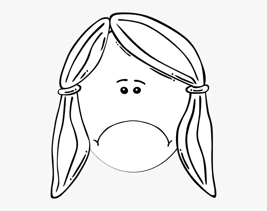 Sad Girl Svg Clip Arts - Clipart Black And White Girl, HD Png Download, Free Download