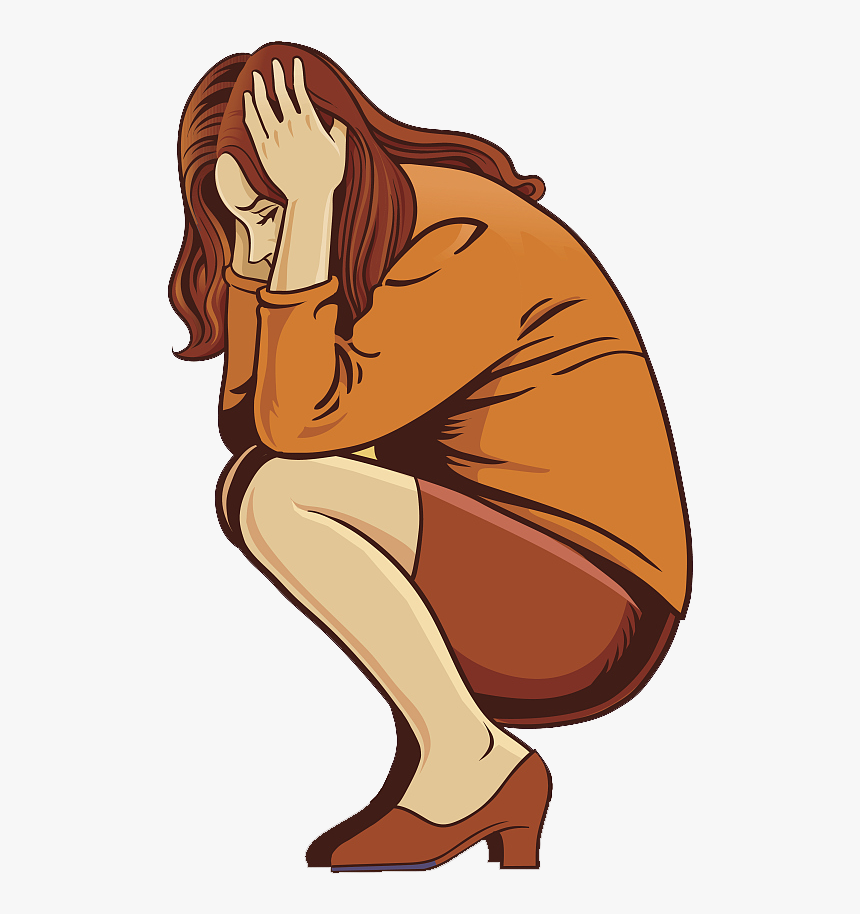 Russia Drawing Sad - Depressed Woman Illustration, HD Png Download, Free Download