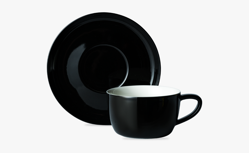 T2 Teaset Black Cup And Saucer - Coffee Cup, HD Png Download, Free Download