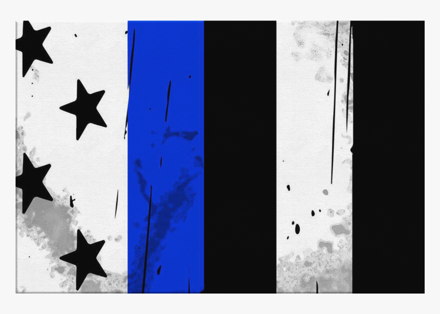 Thin Blue Line Canvas Wall Art"
 Class="lazyload Lazyload - Monochrome, HD Png Download, Free Download