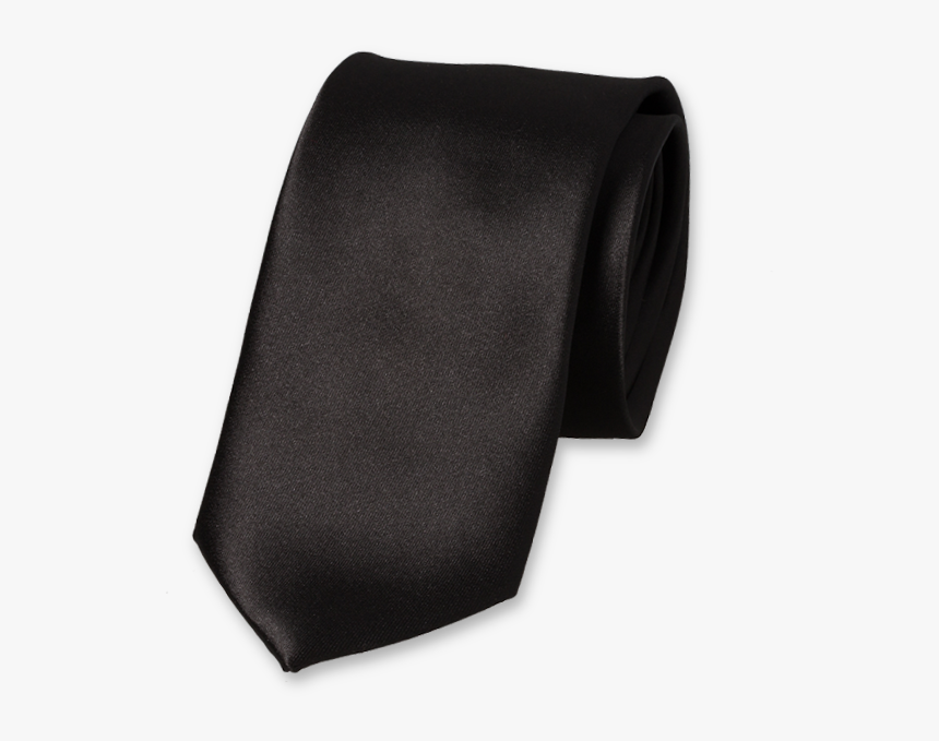 Black Polyester Satin Tie - Corbata Negro Satin, HD Png Download, Free Download