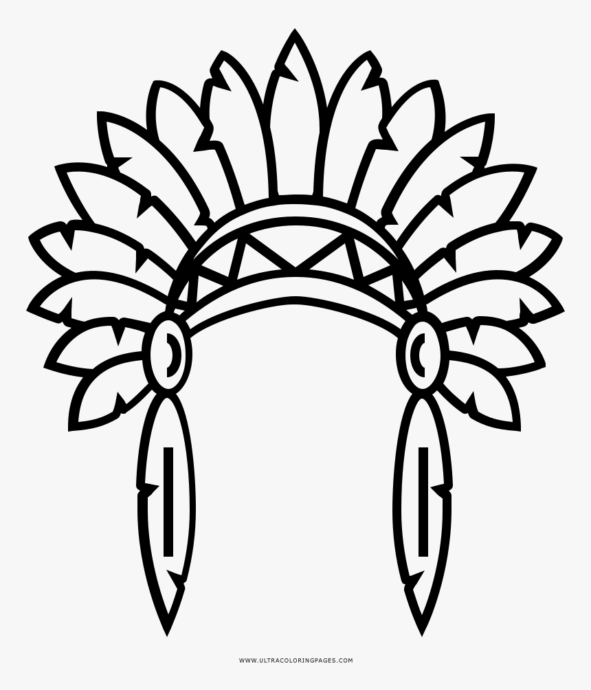 Native American Headdress Coloring Page - Little Sunflower Clip Art, HD Png Download, Free Download