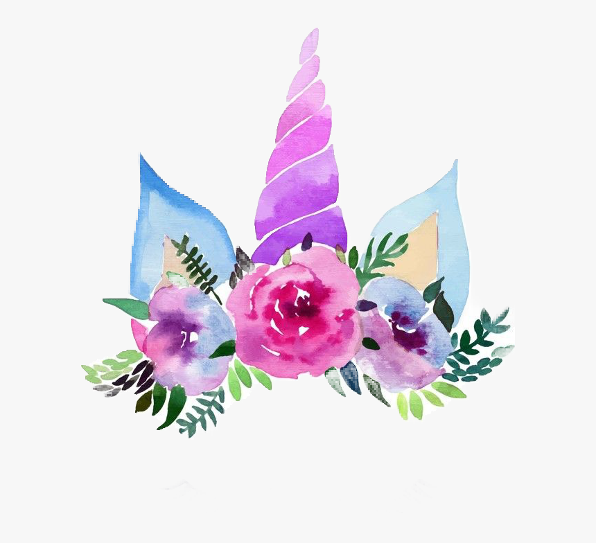 #unicorn #sticker #headdress #watercolor #freetoeditremix - Unicorn Purple Horn Clip Art, HD Png Download, Free Download
