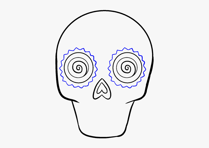 How To Draw Sugar Skull - Easy Drawing Sugar Skull, HD Png Download, Free Download