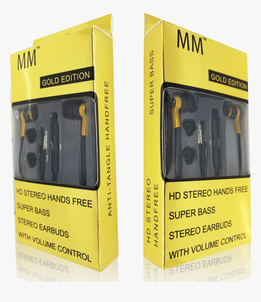 Mm Gold Edition Hq Handsfree Black And Gold - Cable, HD Png Download, Free Download