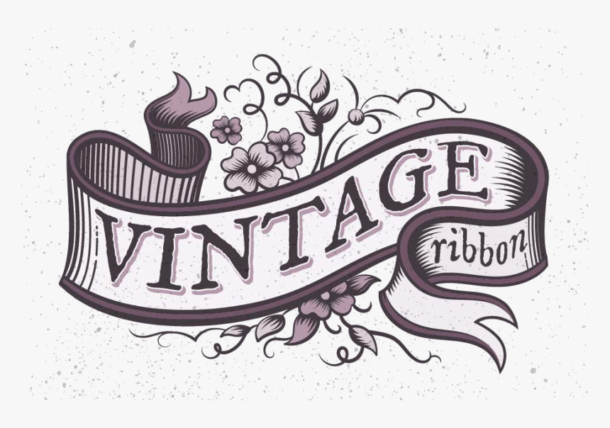 Calligraphy Vector Ribbon - Transparent Vintage Ribbon Logo Png, Png Download, Free Download