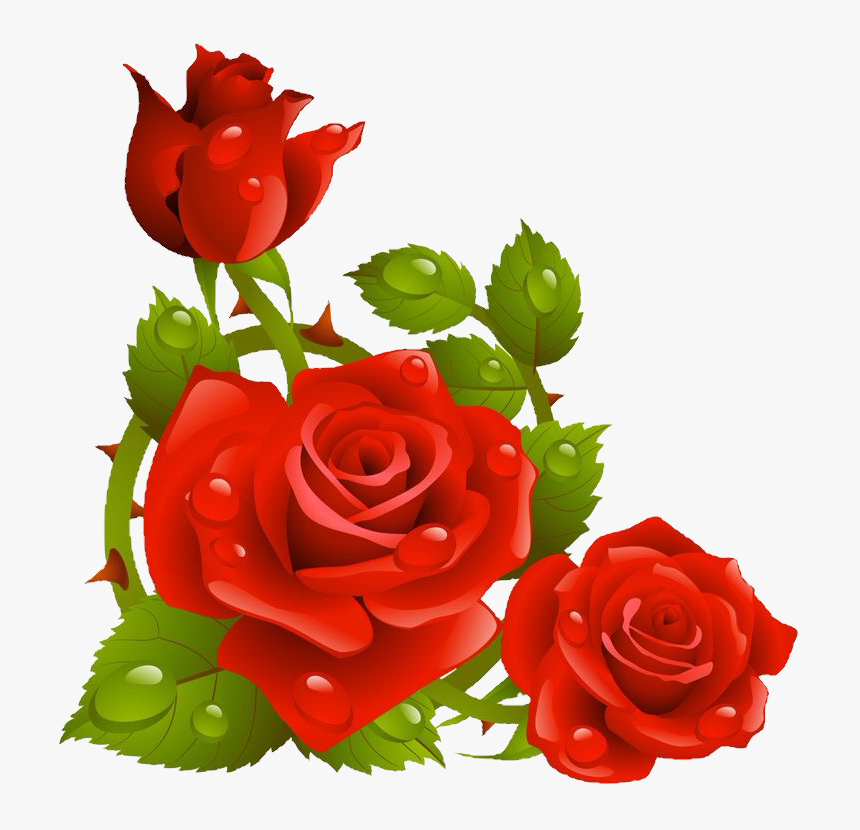 #rosas #rojas #freetoedit - Clip Art Borders Flowers Rose, HD Png Download, Free Download