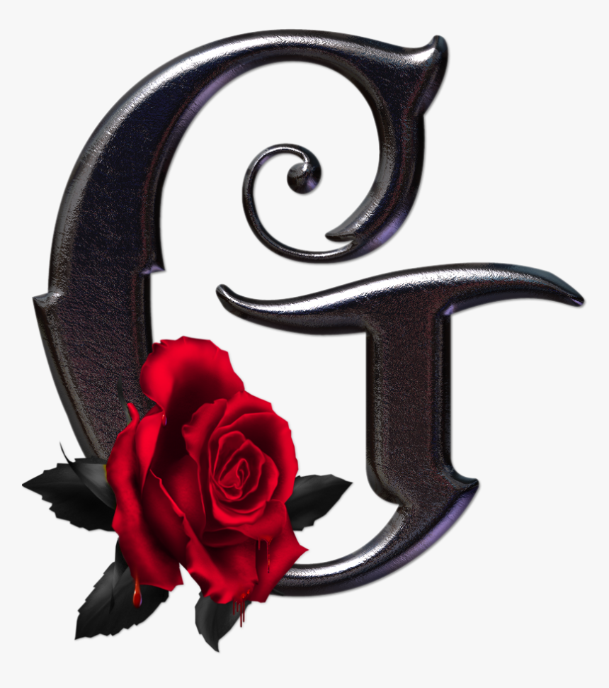 Alfabeto Gótico Con Rosas Rojas - Gothic Letters Png, Transparent Png, Free Download