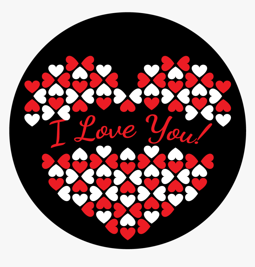 Apollo Design C2-1211 I Heart You Glass Pattern - Circle, HD Png Download, Free Download