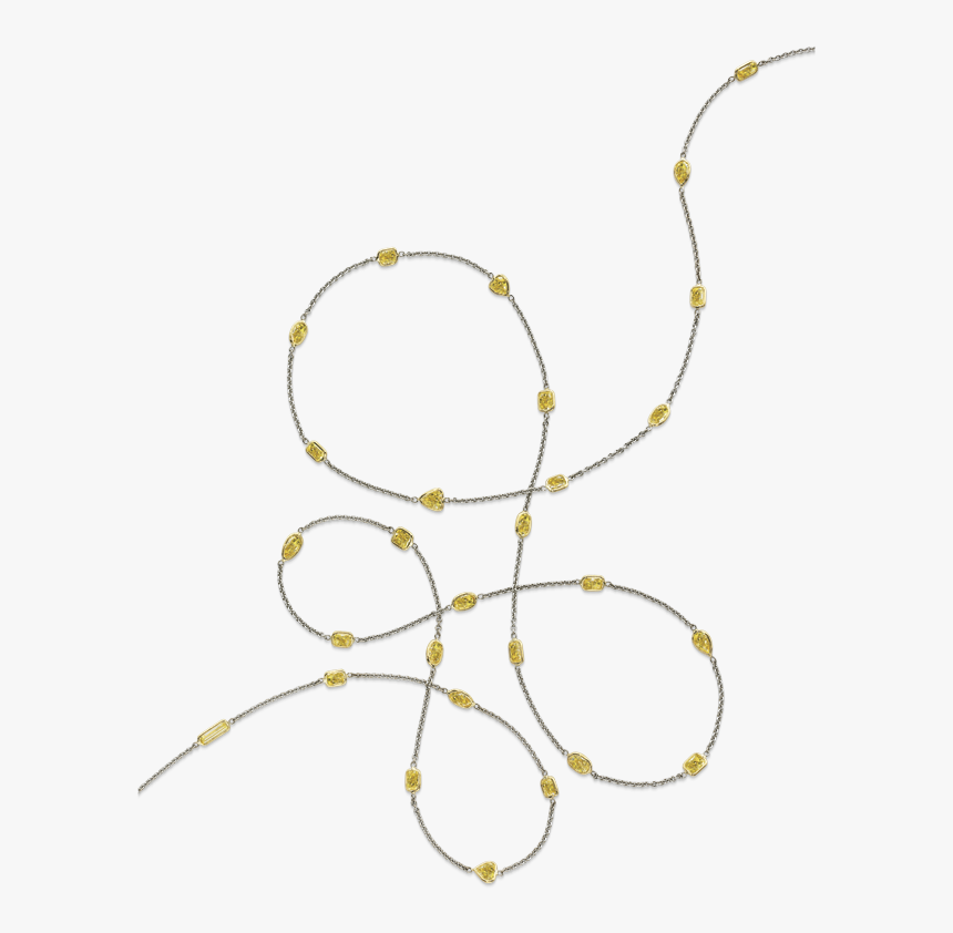 Fancy Yellow Mixed Shape Diamond Necklace - Necklace, HD Png Download, Free Download