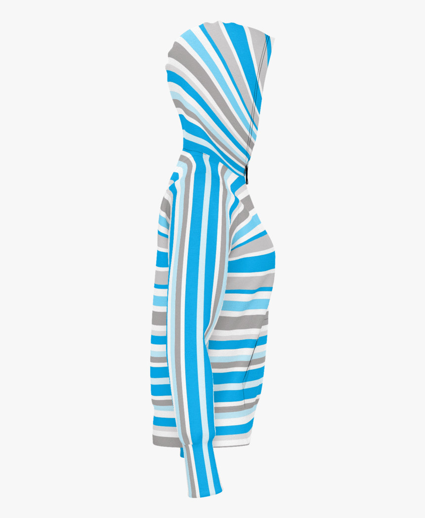 Blue Grey Stripe Pattern Hoodie - Day Dress, HD Png Download, Free Download