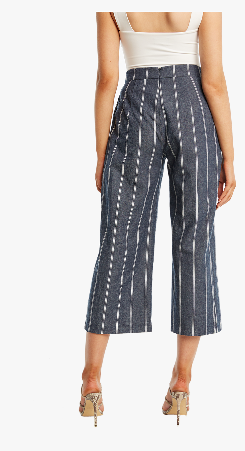 Stripe Culotte Pant In Colour Maritime Blue - Plaid, HD Png Download, Free Download