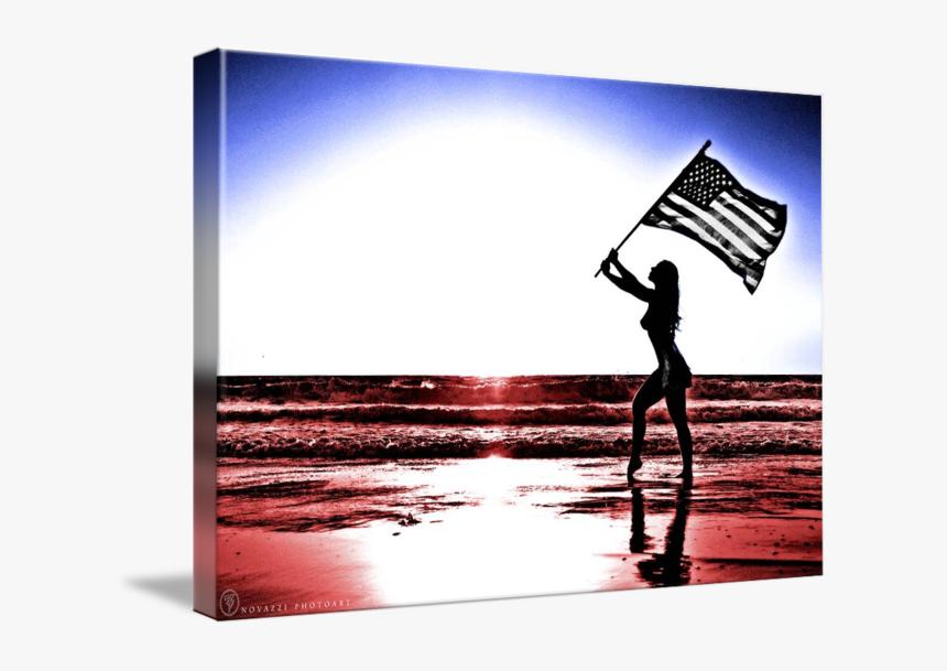 Usa Flag Art - Us Flag Sunset Tshirt Design, HD Png Download, Free Download