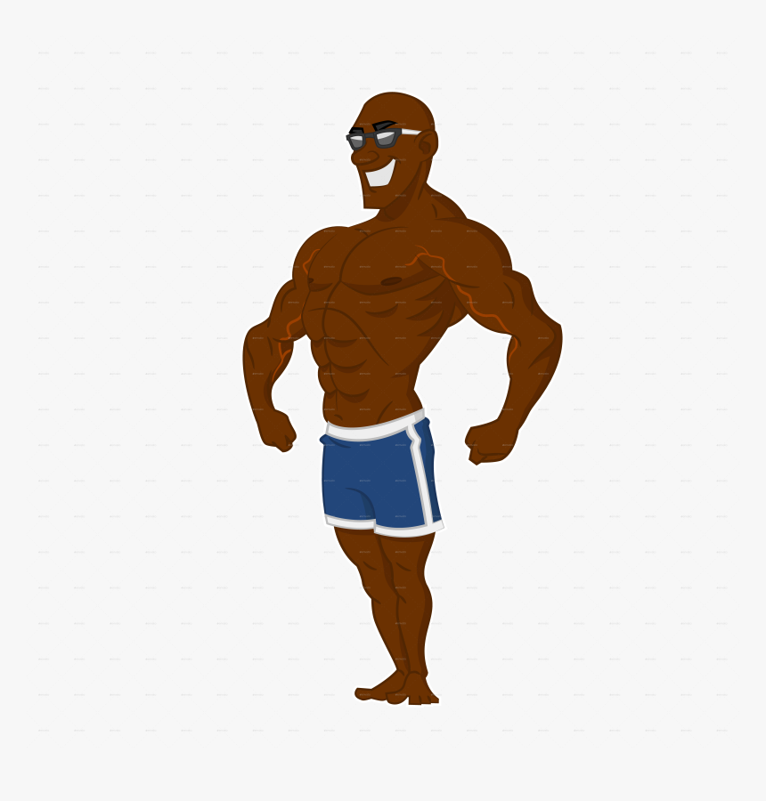 Bodybuilding Clipart Animation - Cartoon Body Builder, HD Png Download, Free Download