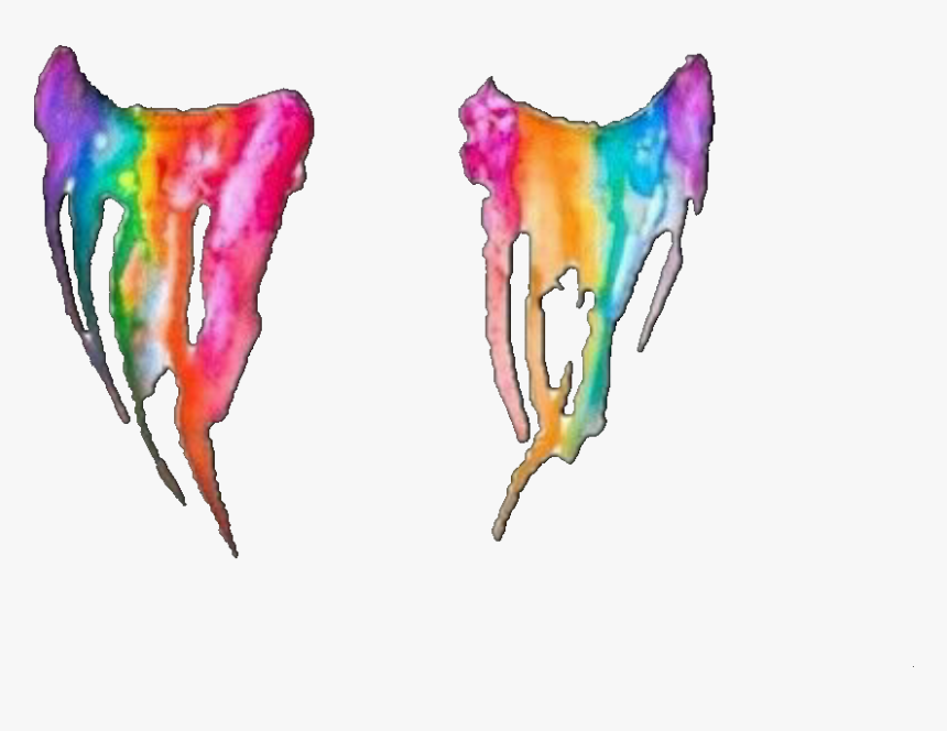 #cry #colorful #teardrops #tearsfalling #rainbow #color - Rainbow Tears Png, Transparent Png, Free Download