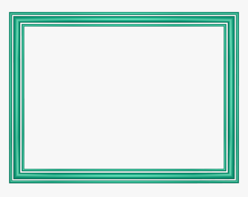 Elegant 3 Separate Bands Border In Cyan Color, Rectangular - Border Line Blue Color, HD Png Download, Free Download