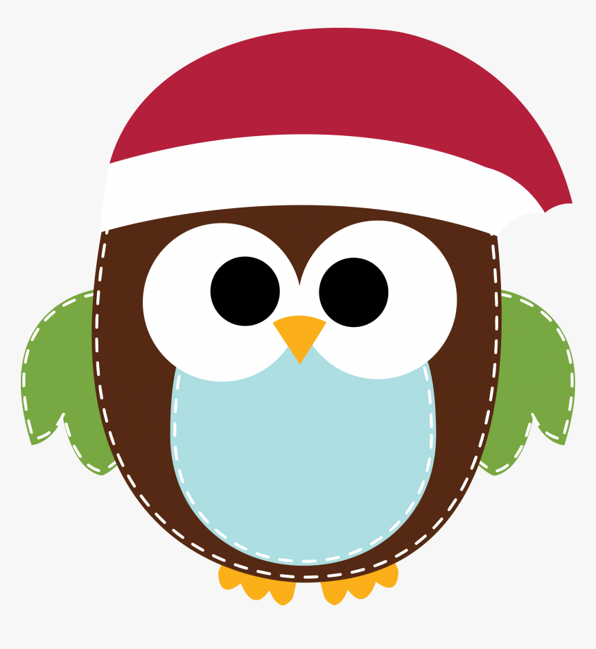 Christmas Cute Owl Clipart Png - Clip Art Owl Christmas, Transparent Png, Free Download