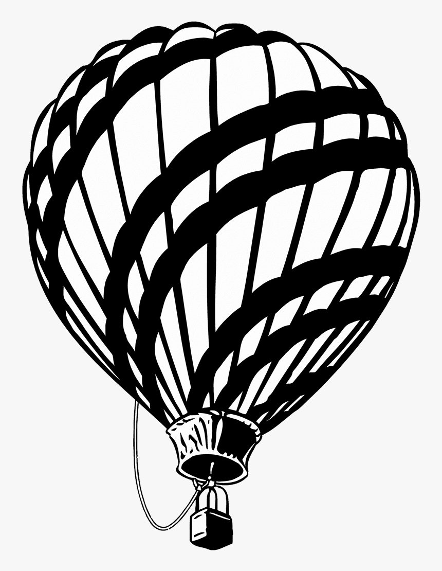 Black White Hot Air Balloon Clipart - Flight Evolution, HD Png Download, Free Download