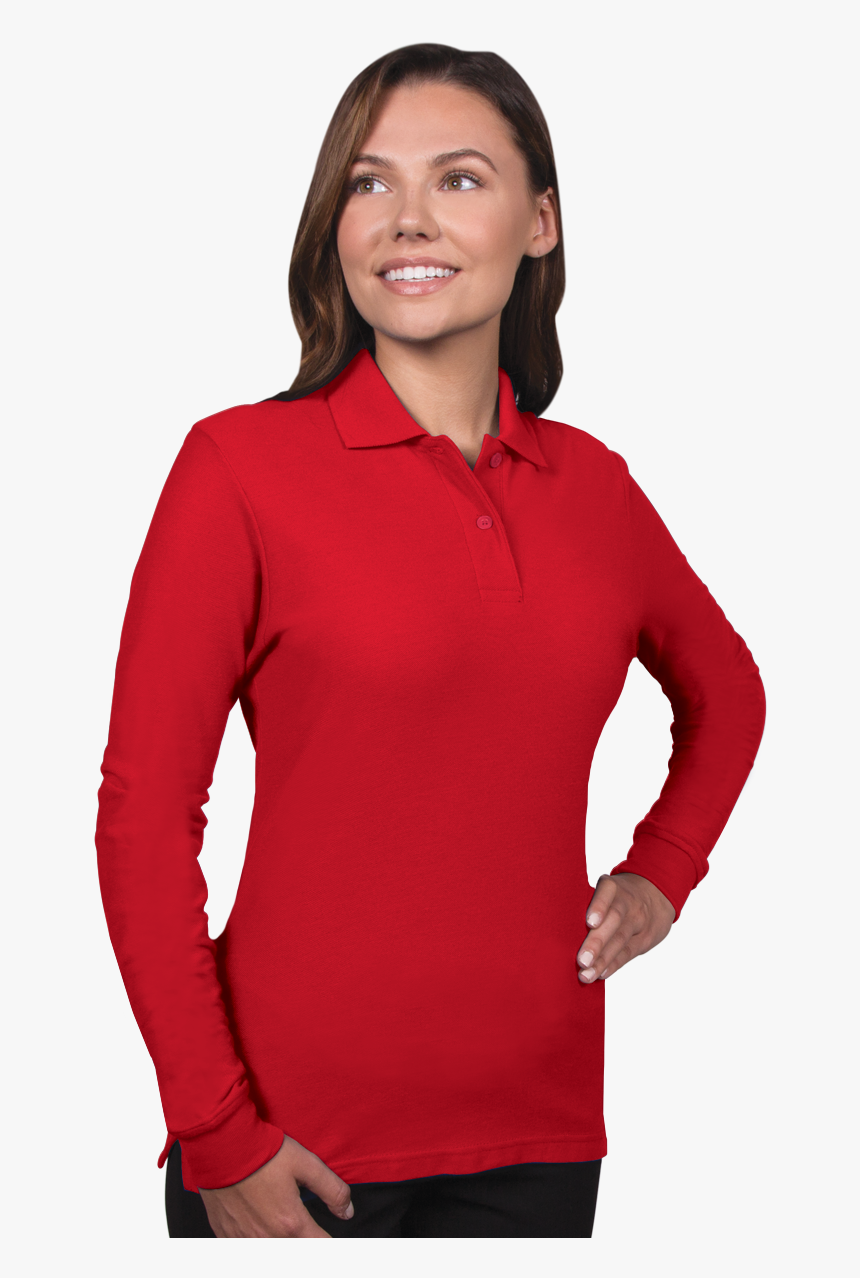 Red Long Sleeve Polo Shirt Hd Png, Transparent Png, Free Download