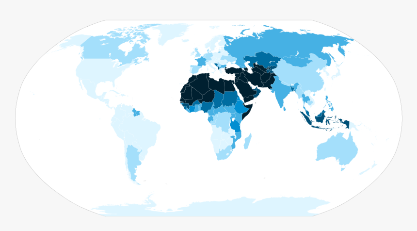 World Muslim Population - Islam World Map 2017, HD Png Download, Free Download