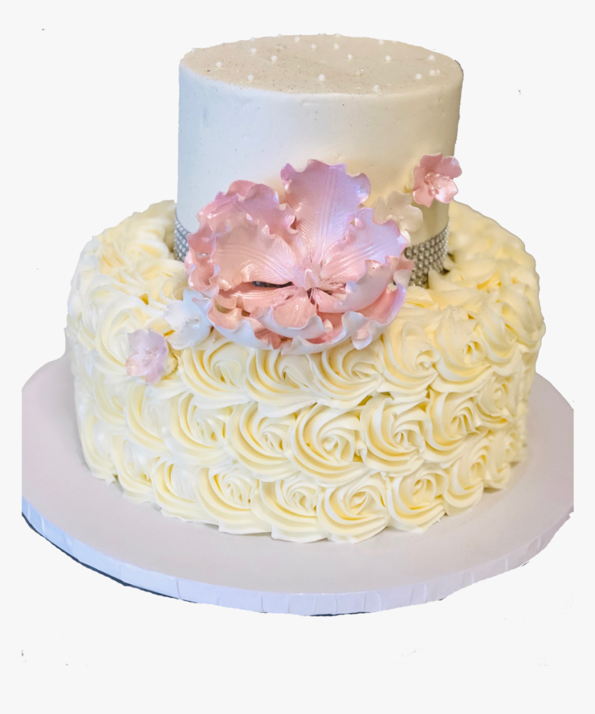 Pink Flower Wedding - Cake Decorating, HD Png Download, Free Download