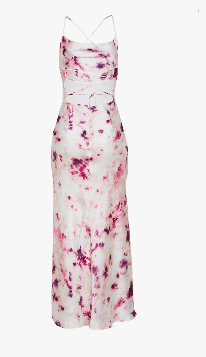 Tie Dye Slip Dress In Colour Bright Violet - Gown, HD Png Download, Free Download