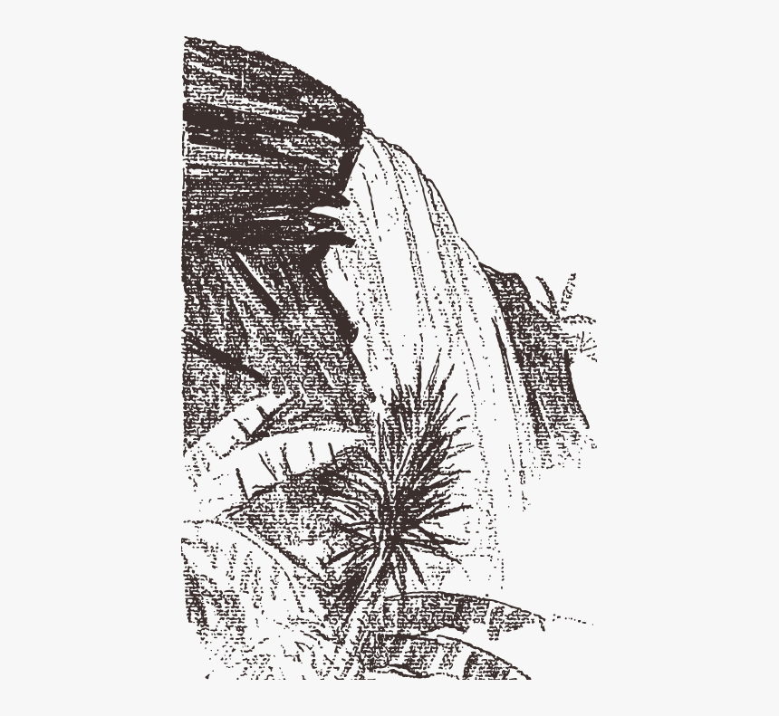 Cliffs Drawing Waterfall - Waterfall Drawing Old Png, Transparent Png, Free Download