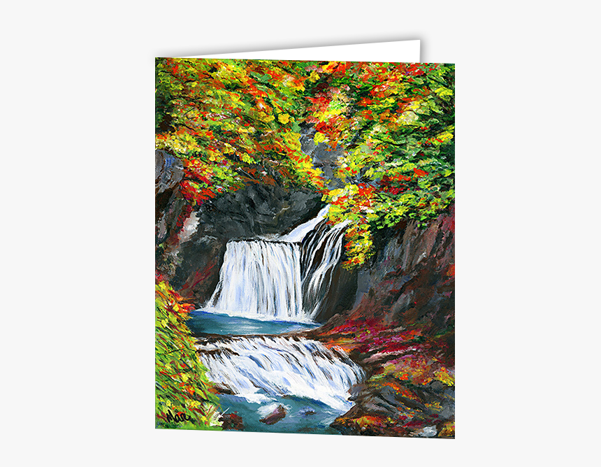 Waterfall Wrapped In Color Card W6umve - Waterfall, HD Png Download, Free Download