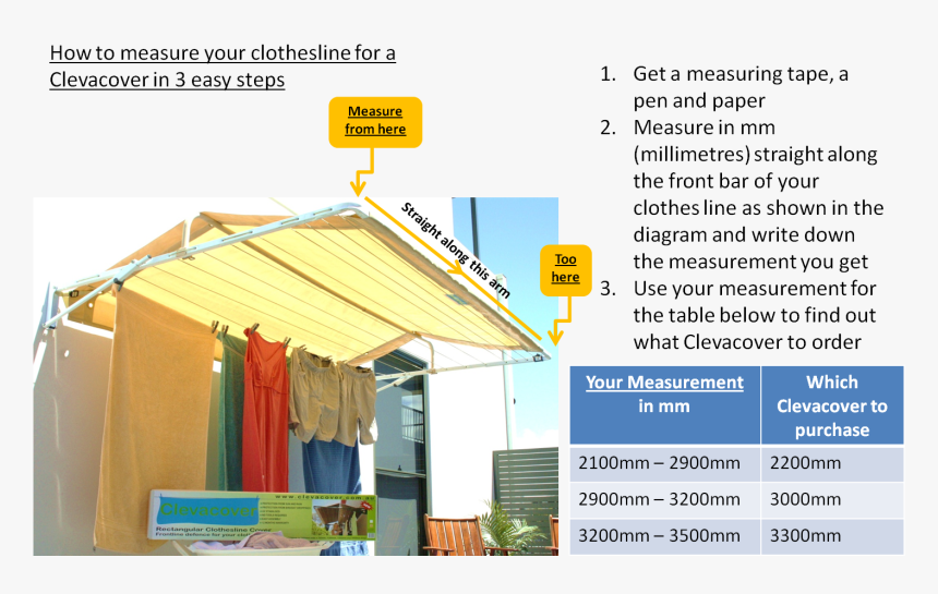 Rectangular Measuring Chart - Clothes Line Cover, HD Png Download, Free Download