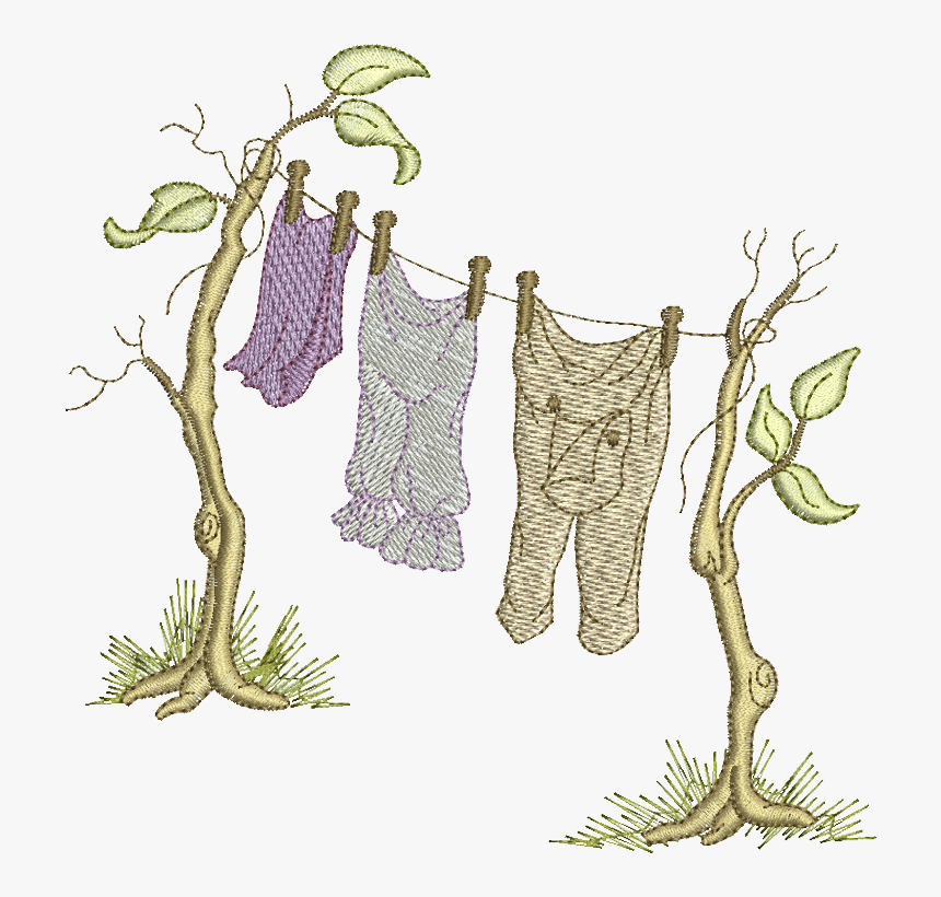 Laundry Drawing Clothesline - Washing Line, HD Png Download, Free Download