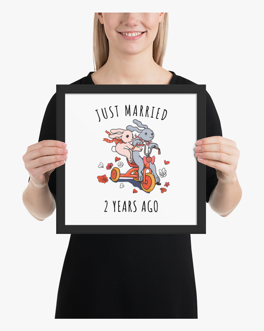 Just Married 2 Years Ago Couple Frame Poster - Kd Cartoon, HD Png Download, Free Download