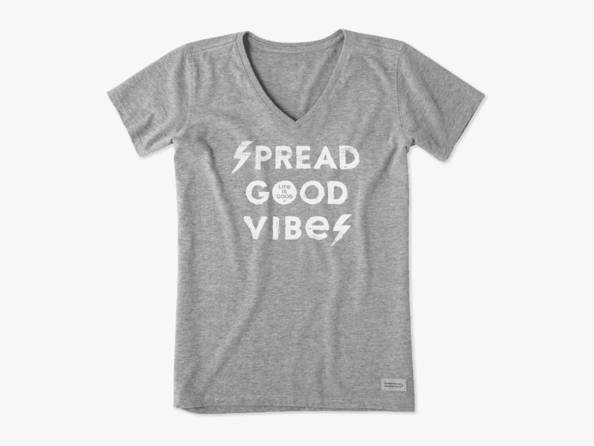 Women"s Good Vibes Lightning Bolt Crusher Vee - Active Shirt, HD Png Download, Free Download