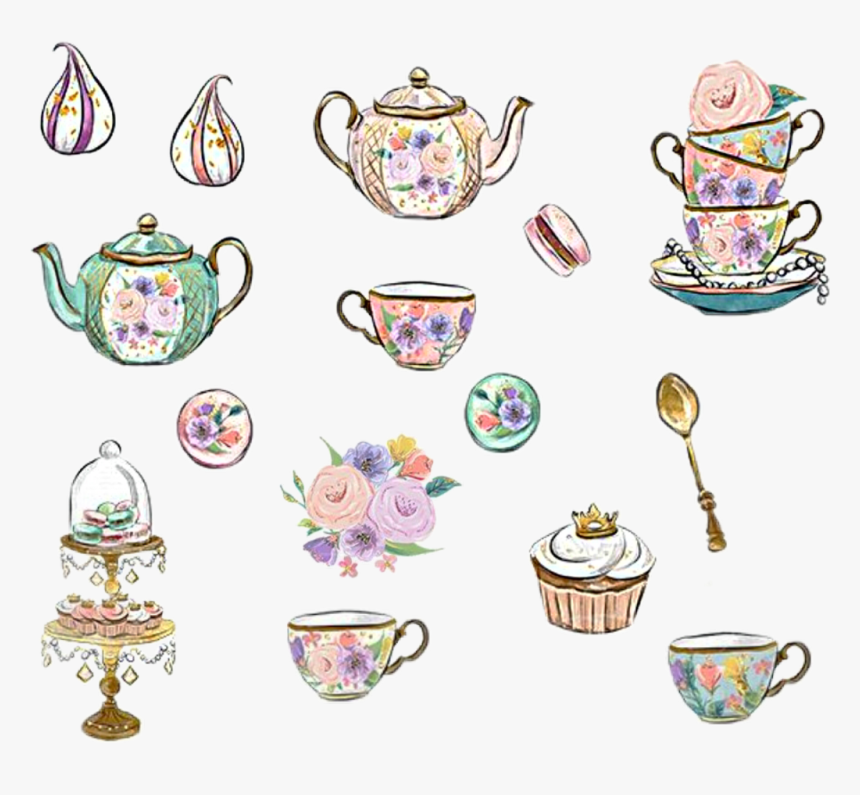 #watercolor #tea #party #teaparty #cups #china #porcelain, HD Png Download, Free Download