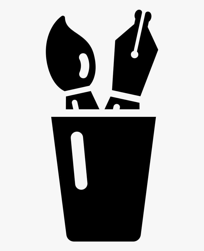 Brush And Quill Pen - Paint Brush And Pen Vector, HD Png Download, Free Download