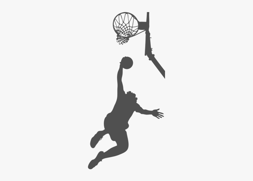 Slam Dunk Basketball Clipart Clip Art Black And White - Basketball Player Silhouette, HD Png Download, Free Download