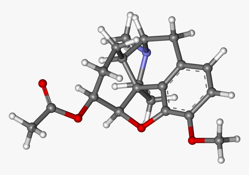 Acetyldihydrocodeine Ball And Stick - Map, HD Png Download, Free Download