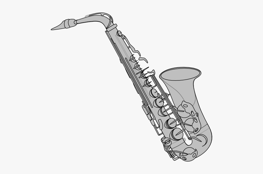 Saxophone Clipart Silver - Silver Saxophone Clipart, HD Png Download, Free Download