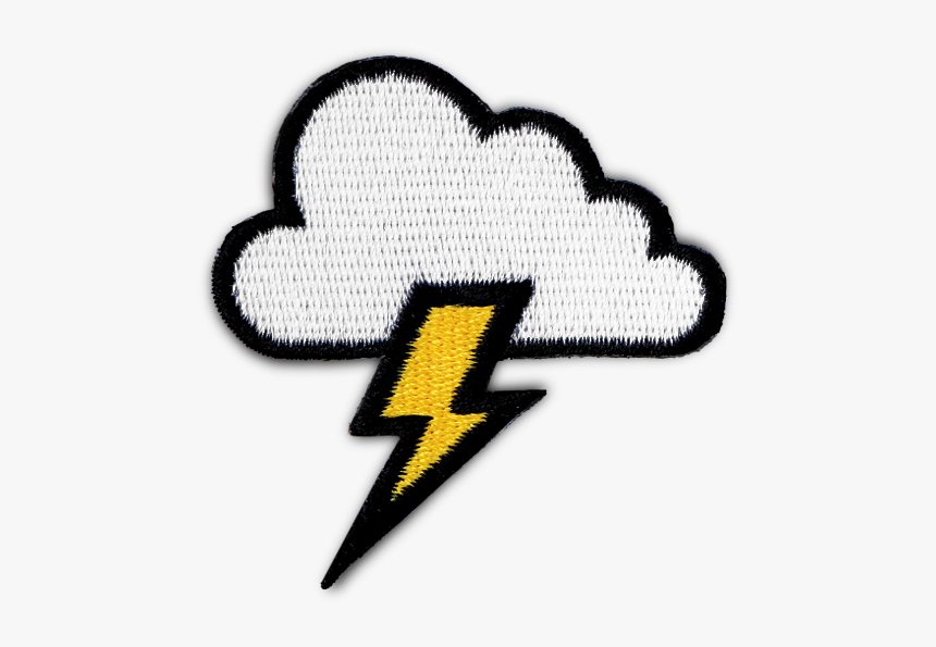 Cloud & Lightning Bolt Patch - Cloud With Lightning Bolt Patch, HD Png Download, Free Download