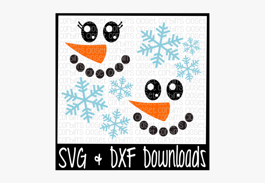 Free Snowman * Snowgirl * Snowflakes Cutting File Crafter - Cartoon, HD Png Download, Free Download