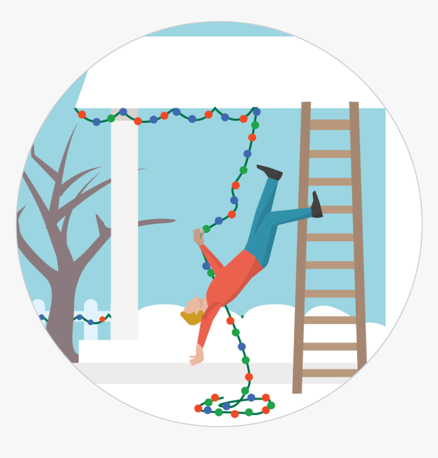 Illustration Of A Person Falling From A Ladder While - Illustration, HD Png Download, Free Download