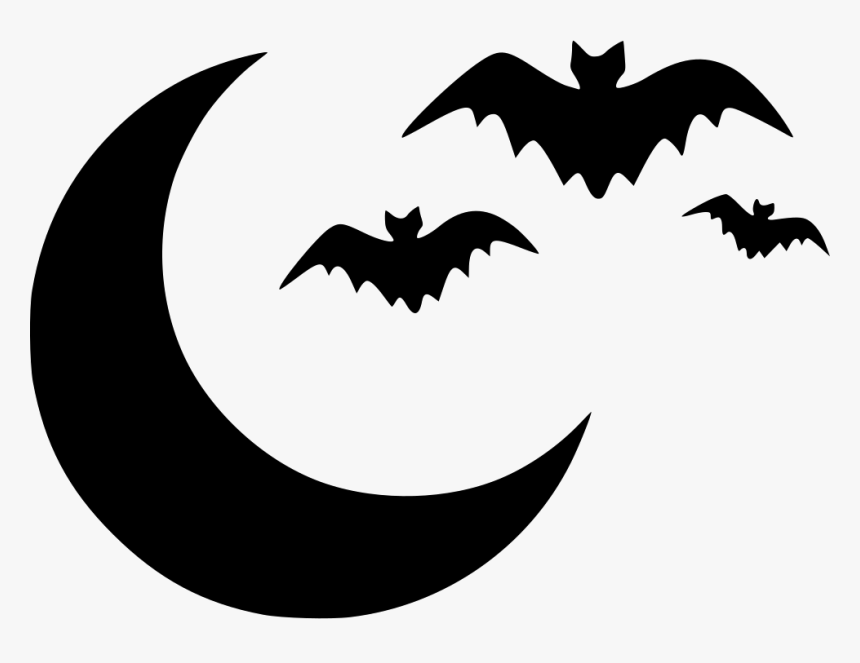 Moon Night Bats Flying Scary Spooky Halloween - Halloween Bats, HD Png Download, Free Download