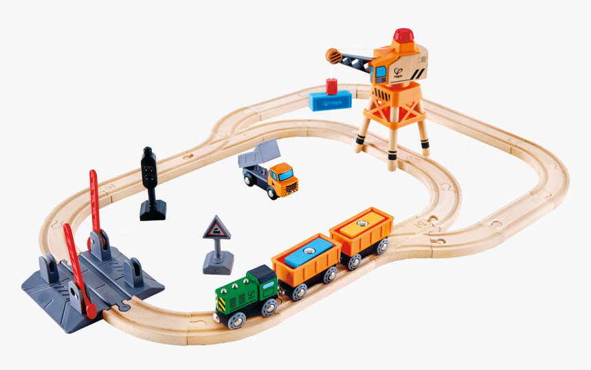 Crossing And Crane Set By Hape Toys - Train En Bois Hape, HD Png Download, Free Download