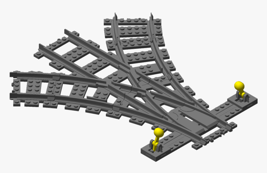 3d Printed Lego Compatible Three Way Switch - 4d Brix Train, HD Png Download, Free Download